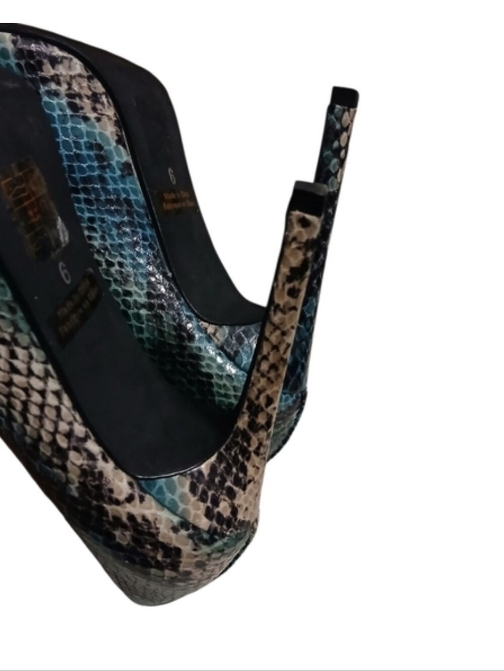 Jeffrey Campbell | Colorful Snakeskin Leather Stiletto Heels Size 6 - Picture 7 of 12